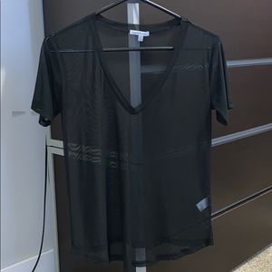 Black mesh top